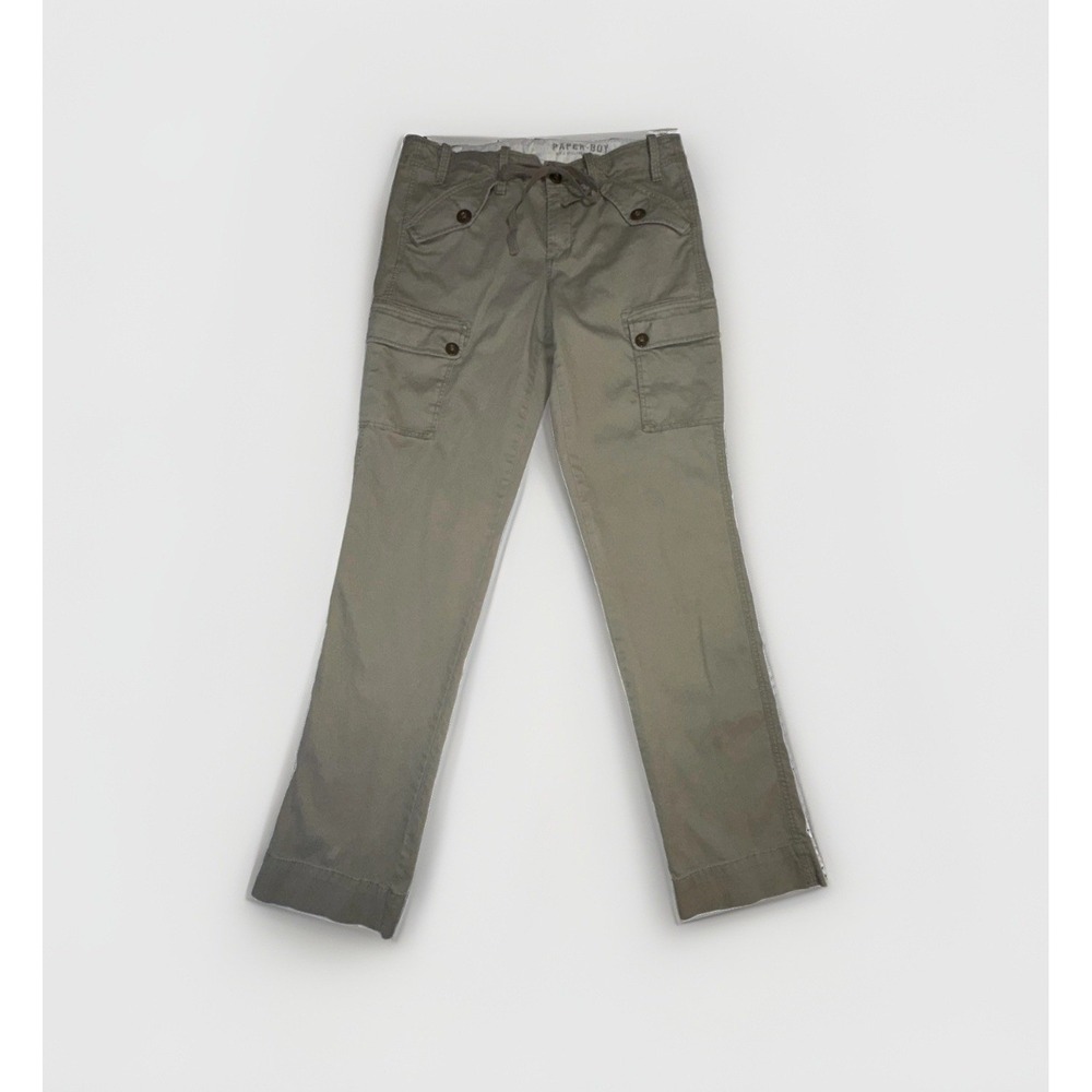 Anthropologie Paper Boy Army Green Utility Cargo Pants Size 10 Cotton Chino